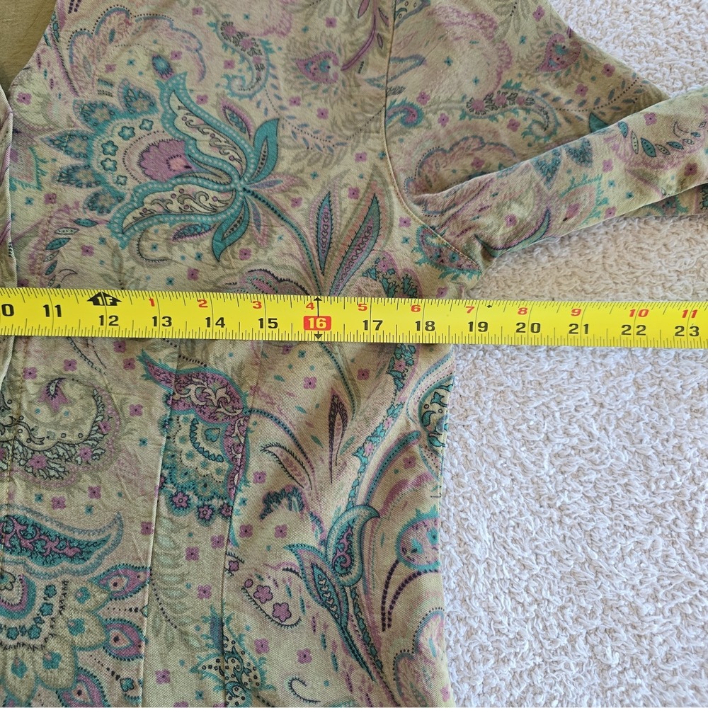 Vtg Tianello Tencel Blend Art-to-wear Button-Up Suzy Blouse Paisley Boho-chic M - Picture 9 of 13